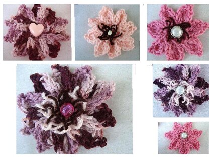 588 crochet flower, sheballa, easy petal flower