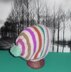 Chunky Stripe Bobble Slouch Hat