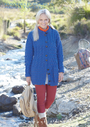 Jacket in Hayfield Bonus Aran Tweed - 7244 - Downloadable PDF