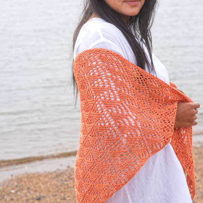 Wallagrass Shawl in Berroco Chai - Downloadable PDF - knitting pattern