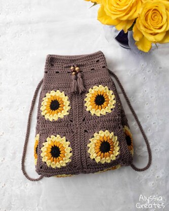 Sunflower Drawstring Backpack