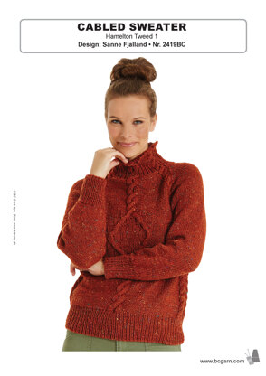 Cabled Sweater in BC Garn Hamelton Tweed 1 - 2419BC - Downloadable PDF