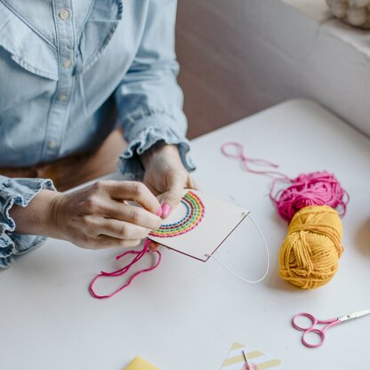 Cotton Clara Rainbow Banner Embroidery Kit - 9.5cm x 11cm