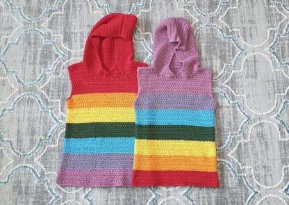 Rainbow Crochet Hoodie for Boys