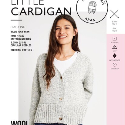 Crazy Little Cardigan in Wool and the Gang Billie Jean Yarn  - V021021242 - Downloadable PDF