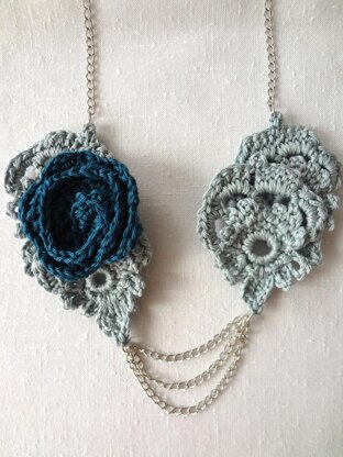 Snow Queen Rose Necklace and Earrings