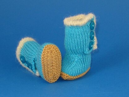 Baby Fur Trim 3 Button Booties (Bootees)