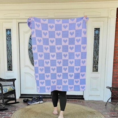 Checkered Hearts Blanket