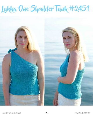 Lakka One Shoulder Tank in Knit One Crochet Too Pea Pods - 2451 - Downloadable PDF