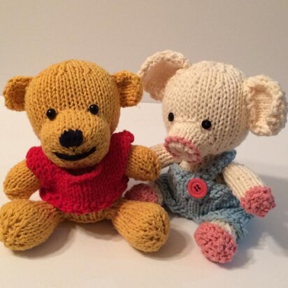 Knitkinz Bear & Piglet - for Your Office