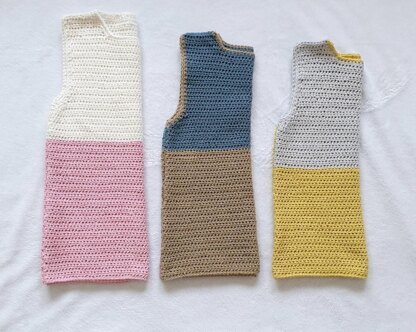 Colour Block Crochet Tank Top for Boys