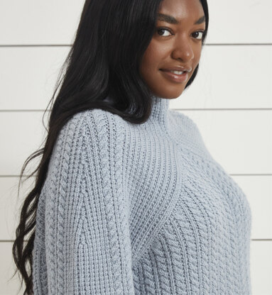 Diagonal Yoke Sweater - Jumper Knitting Pattern for Women in