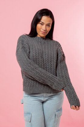 Paintbox Yarns Winter Morning Sweater PDF (Free)