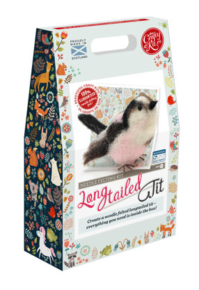 The Crafty Kit Company British Birds Long-Tailed Tit Needle Felting Kit - 140 x 240 x 65mm