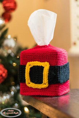 Santa Belt Tissue Box Cover