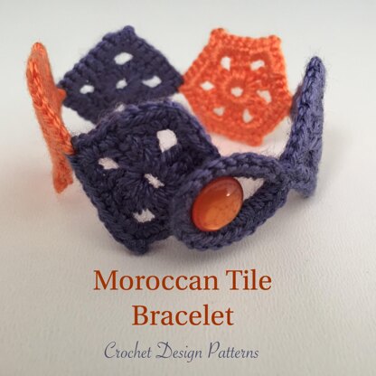 Crochet Moroccan Tile Bracelet -pdf pattern-