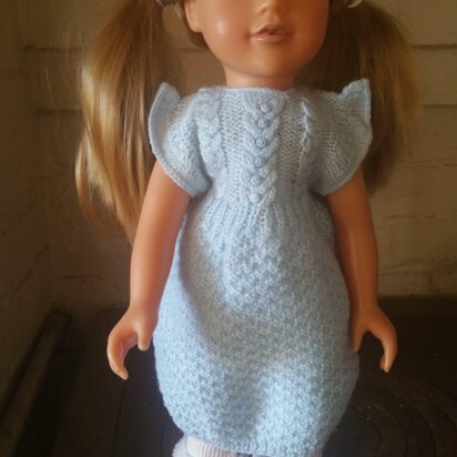 Blue Cable Dress for 18" Doll