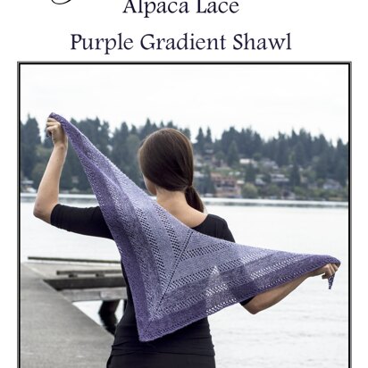 Purple Gradient Shawl in Cascade Alpaca Lace - FW248 - Downloadable PDF