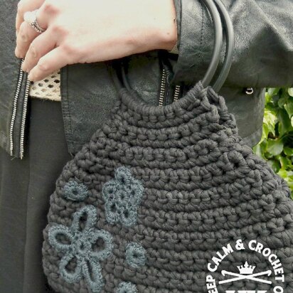 Midnight Bloom Zpagetti / T-Shirt Yarn Handbag