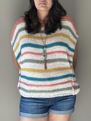 Arie Happy Shiny Stripe Summer Adjustable Wrap Top