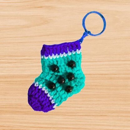 Crochet socks keychain