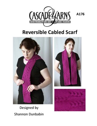 Reversible Cabled Scarf in Cascade Yarns - A176 - Downloadable PDF