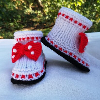 Baby booties - Mickey & Minnie Mouse