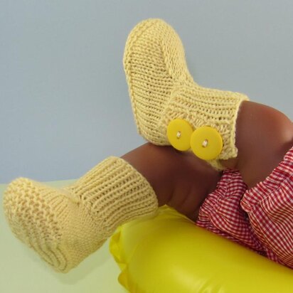 Baby 2 Button Rib Top Booties