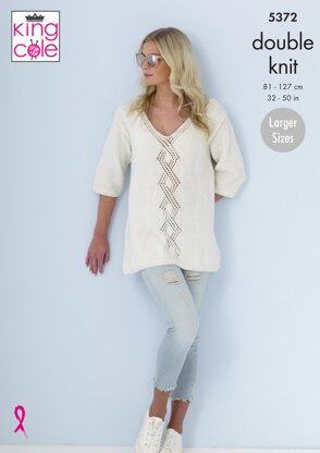 Ladies Sweaters in King Cole Cotton Top DK - 5372 - Downloadable PDF