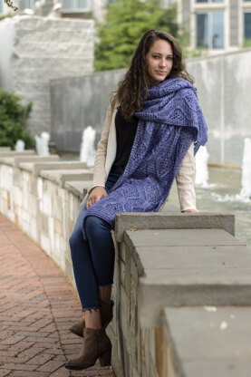 Women's Shawl Rivulet in Universal Yarn Rozetti Yarns Merino Mist - Downloadable PDF