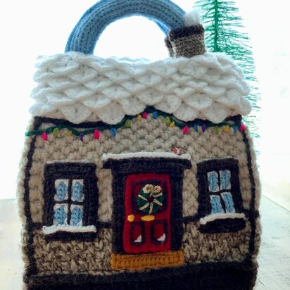 ‘Cosy Christmas Cottage’ Crochet Handbag