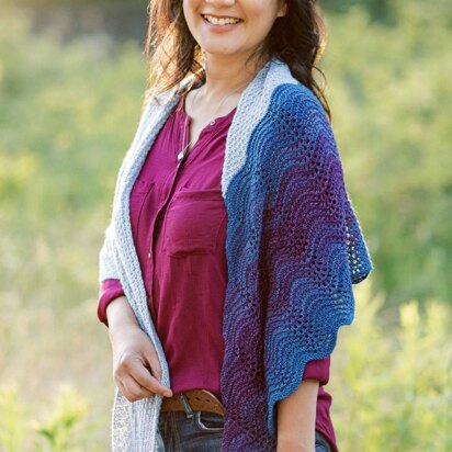 Stone Blossom Shawl in SweetGeorgia Tough Love Sock & Party of Five Gradient Mini-Skein Sets - VOL6.4 - Downloadable PDF