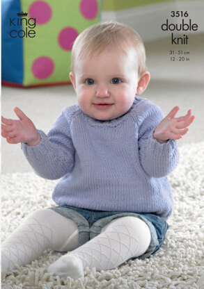 Simple Baby Cardigans and Sweaters in King Cole Cottonsoft DK - 3516