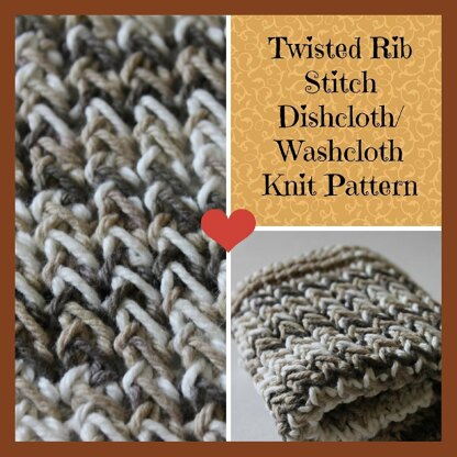 Twisted Rib Stitch Dishcloth