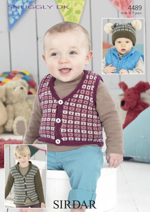 Waistcoat & Shawl Collared Cardigan in Sirdar Snuggly DK - 4489