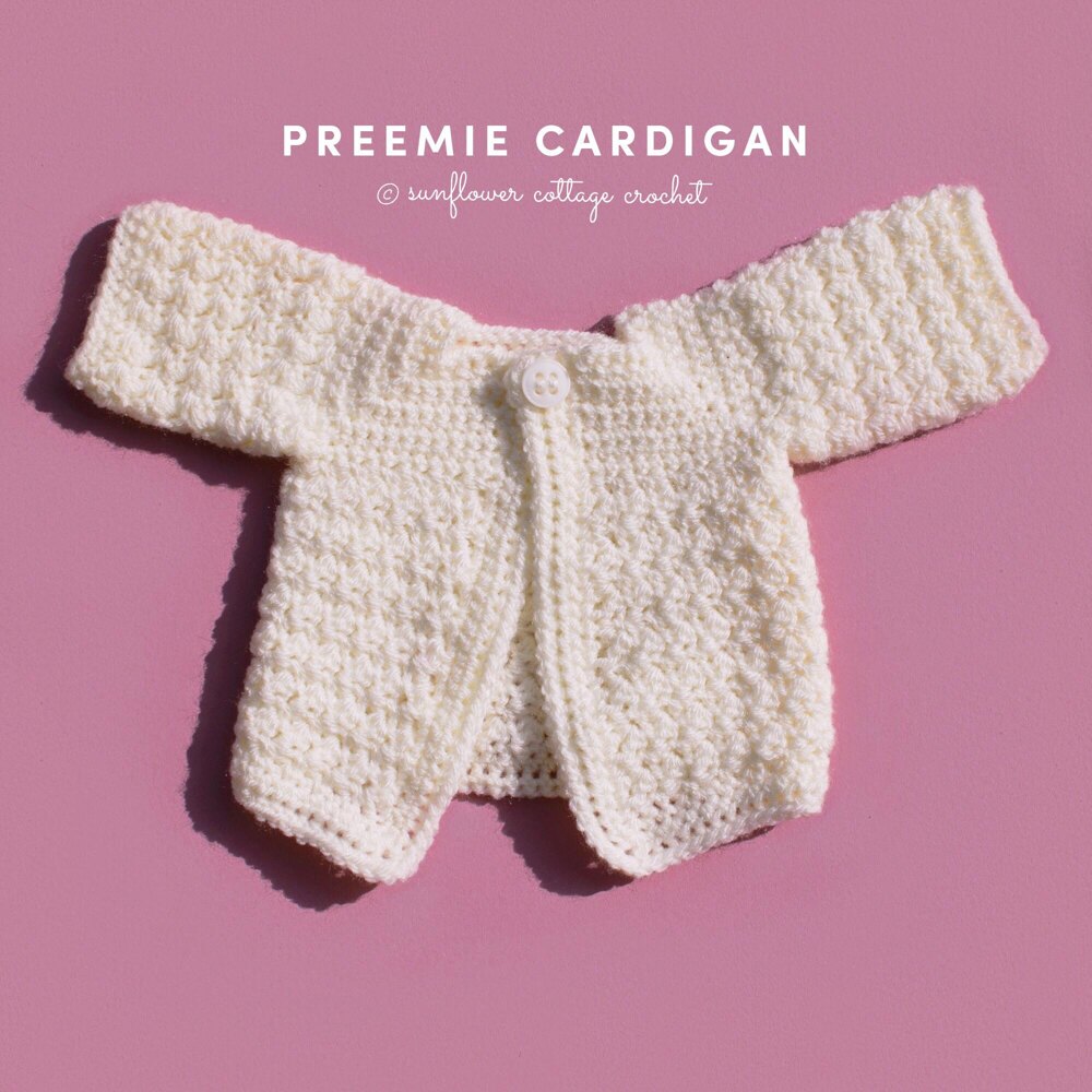 Easy knit preemie cardigan hotsell