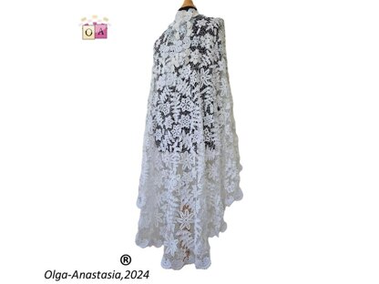 Lace wedding cape with scarf