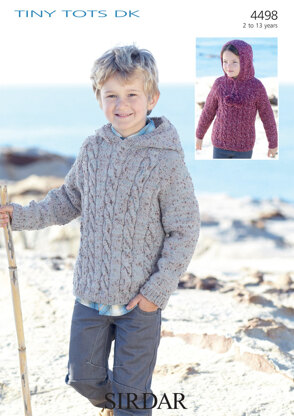 Hooded Sweater in Sirdar Snuggly Tiny Tots DK - 4498 - Downloadable PDF