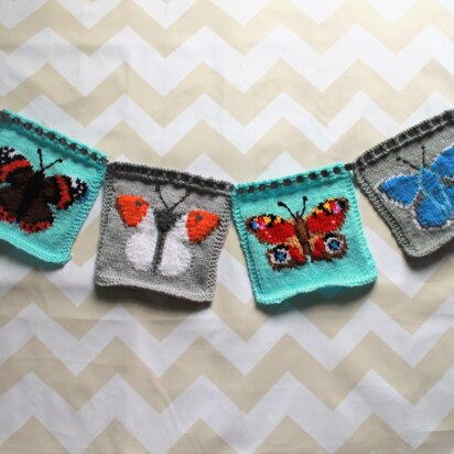 British Butterflies Intarsia Squares