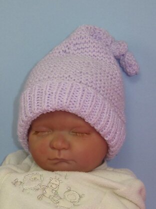Baby Garter Stitch Topknot Pixie Hat