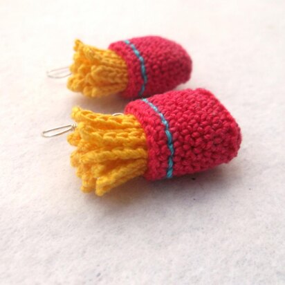 French fries earrings