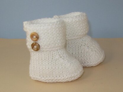 Easy Baby Garter Cuff 2 Button Booties