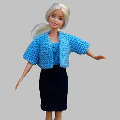 Cloud Blue Cardigan for Doll