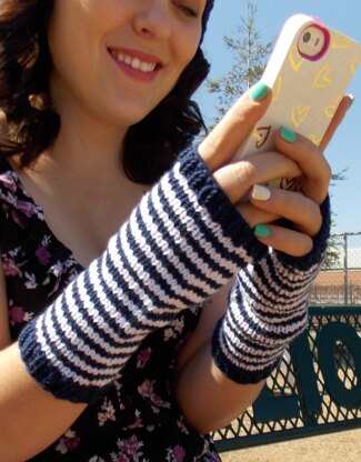 Striped Fingerless Gloves