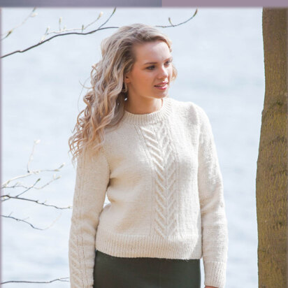 Knitted Boxy Sweater in Twilleys Mist DK - 9205