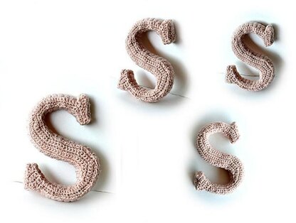 Letter S Crochet Pattern, 3D Letter Amigurumi