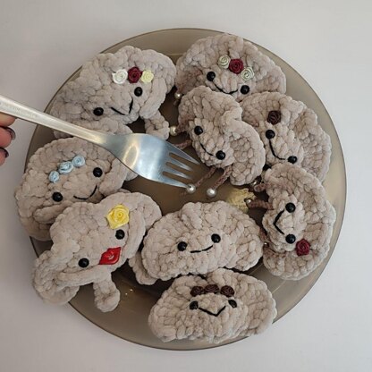Dumpling Crochet pattern, food amigurumi