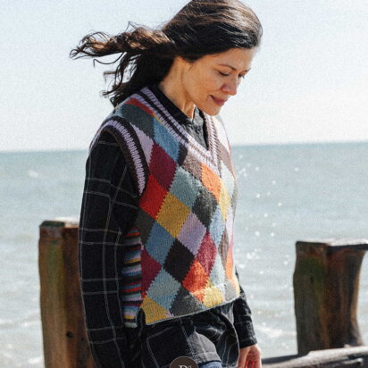 Heathland Multicolour Waistcoat in Rowan Pebble Island - Downloadable PDF