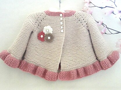 Pattern Baby Girl Jacket Newborn Girl Coat Knitting Cardigan Ava