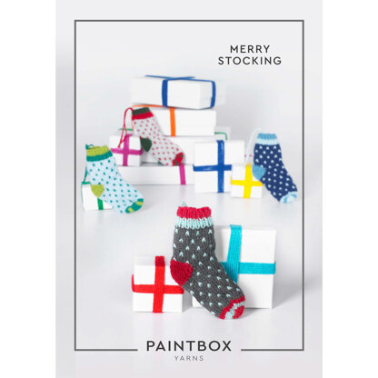 "Merry Stocking" - Stocking Knitting Pattern For Christmas in Paintbox Yarns Simply DK - DK-XMAS-KNIT-002